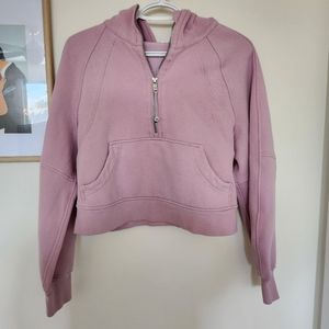 Pink Peony Scuba Oversized Half Zip Hoodie